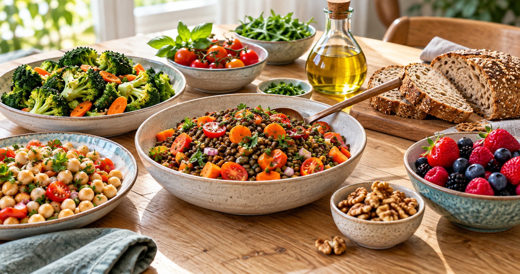 Repas varié pour la rubrique Alimentation et prévention du cancer