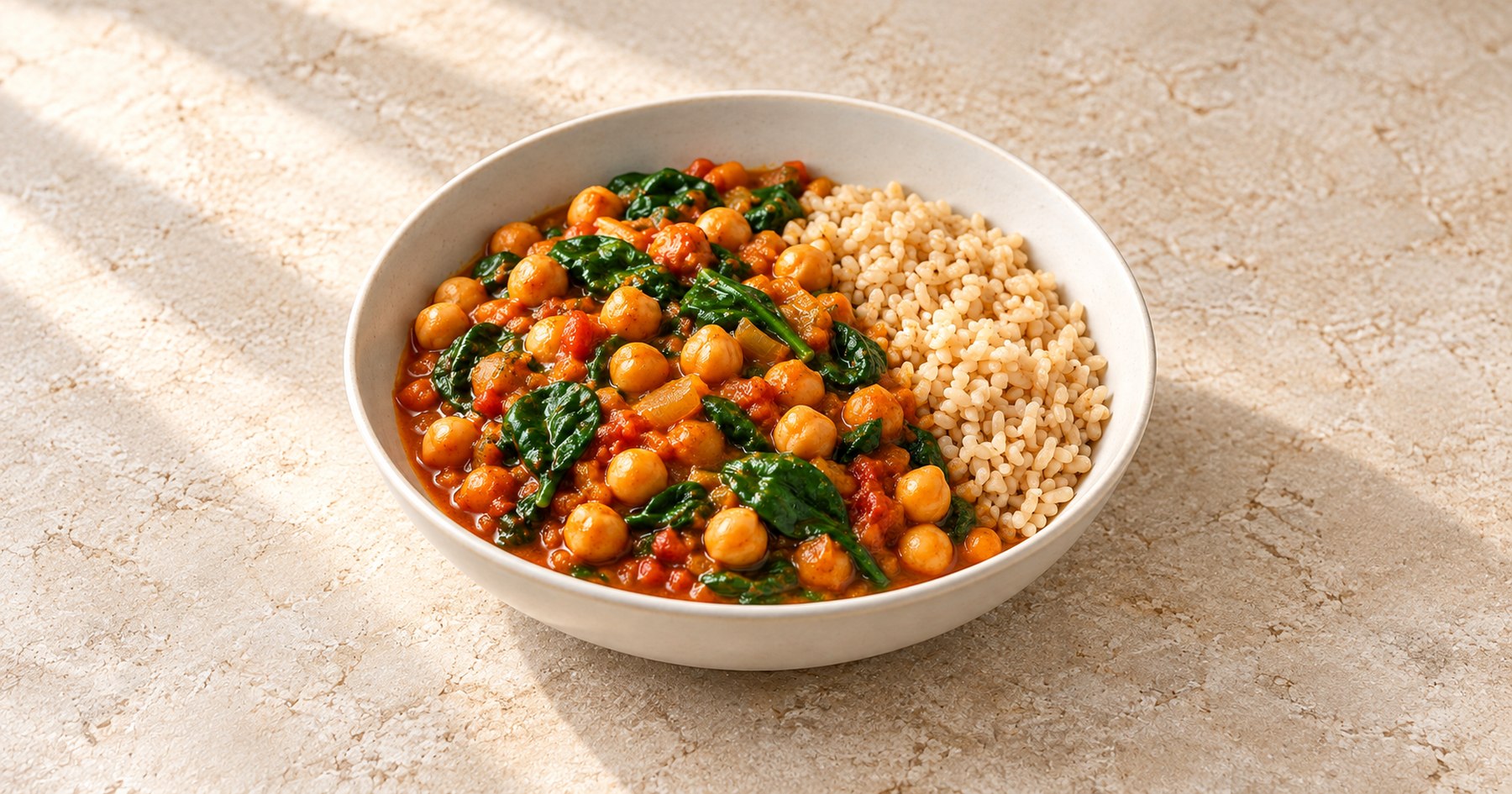 Curry de pois chiches et épinards