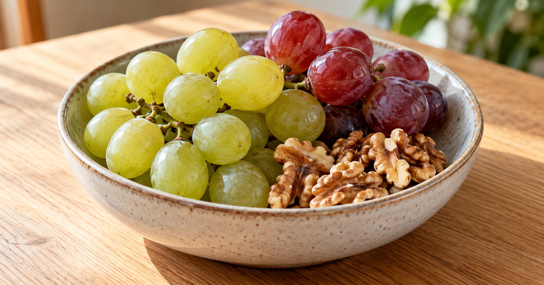 Raisin et noix.