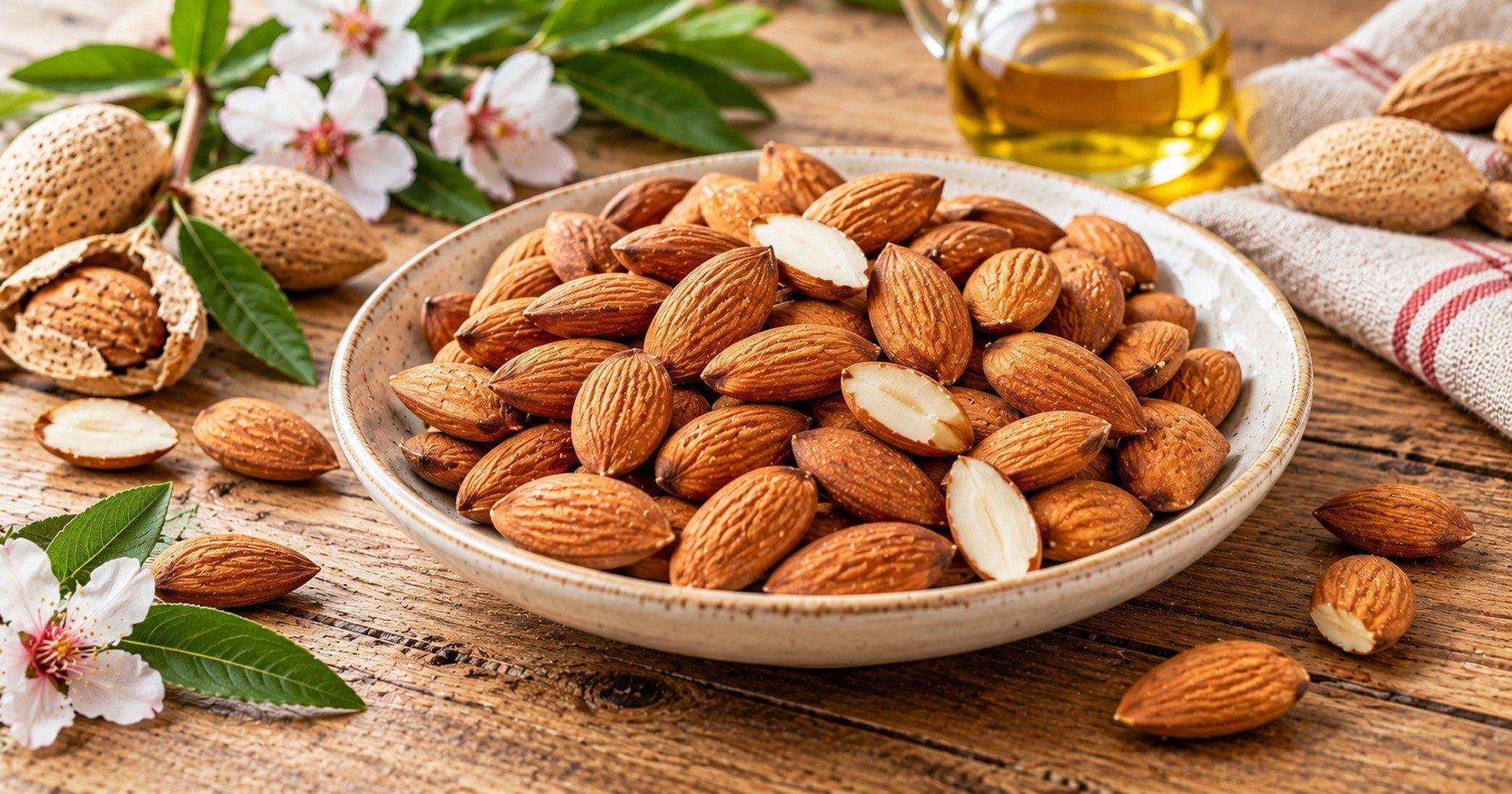 Les fruits à coque : un exemple avec des amandes.
