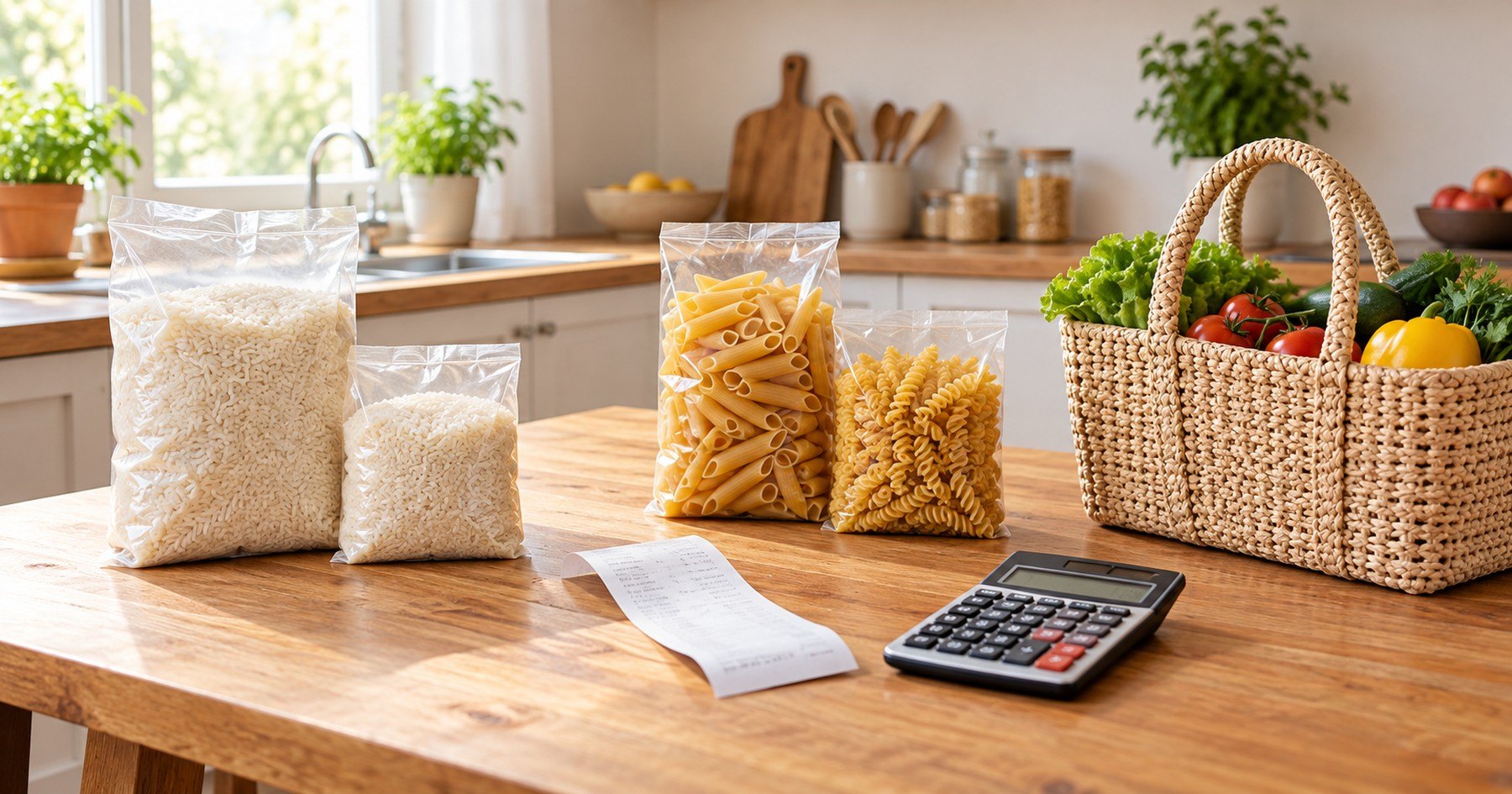 Produits de différents formats et calculatrice pour comparer les offres