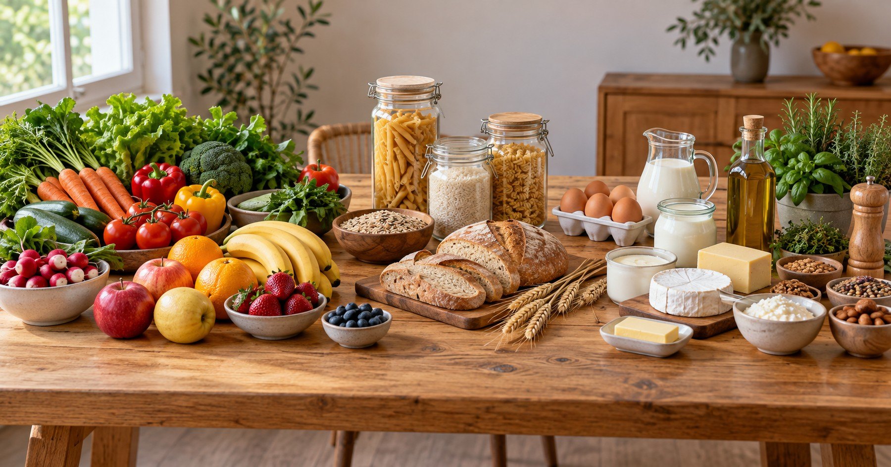 Aliments du quotidien organisés par famille